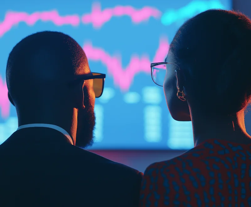 Graphiques financiers montrant la croissance des investissements canadiens